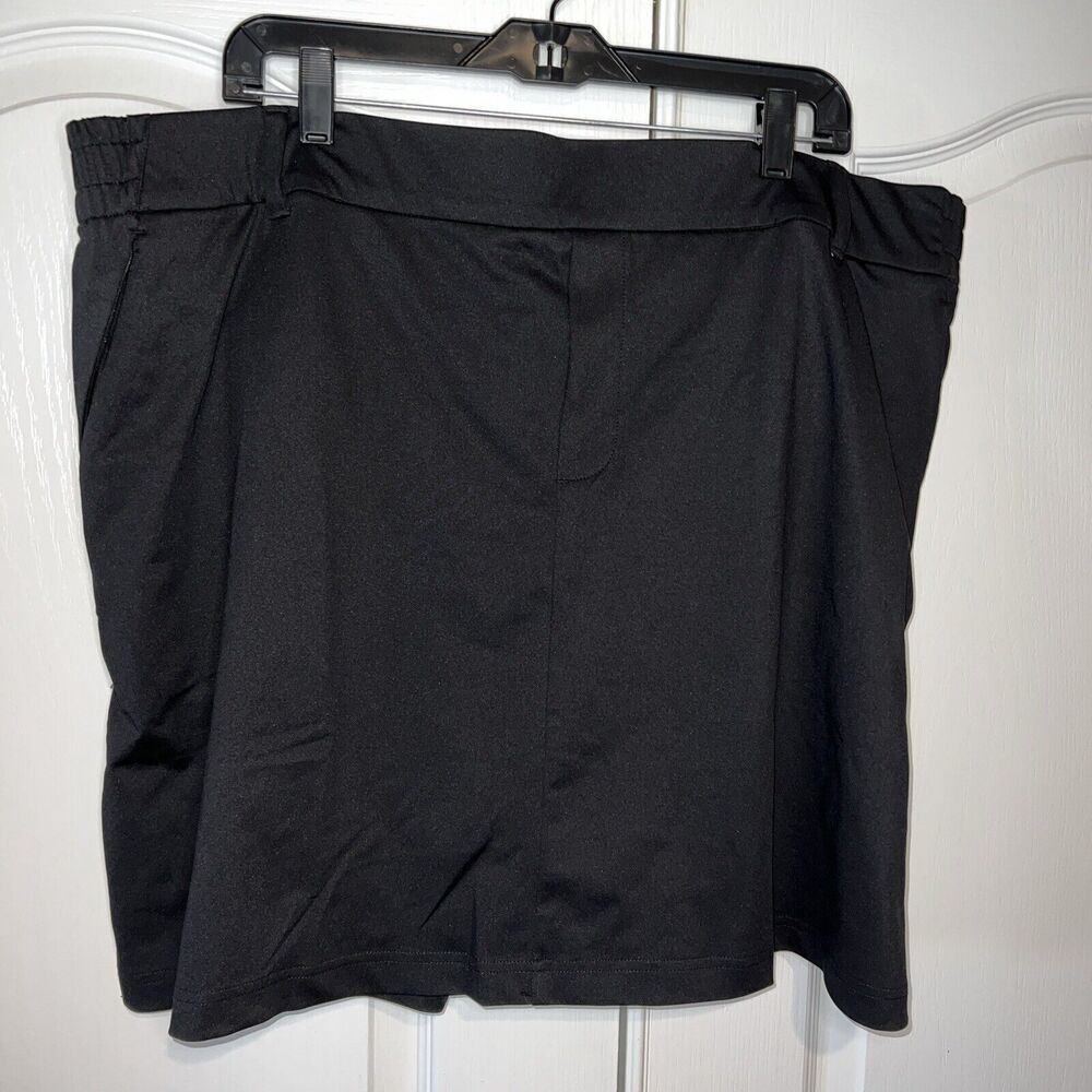 Lands’ End Women’s Black Active Knit Skort 2X Zippered Pockets Stretch Waist